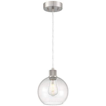 Access Lighting Port Nine Burgundy, Burgundy LED Pendant, Brushed Steel Finish, Clear Glass 63142LEDDLP-BS/CLR